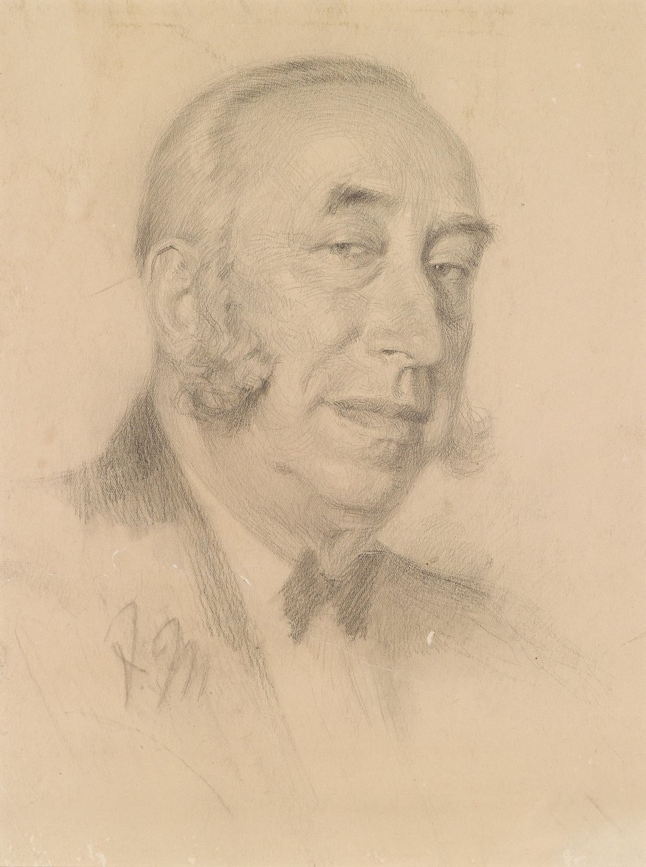 Bajuszos úriember portréja alkotó: Adolph Menzel