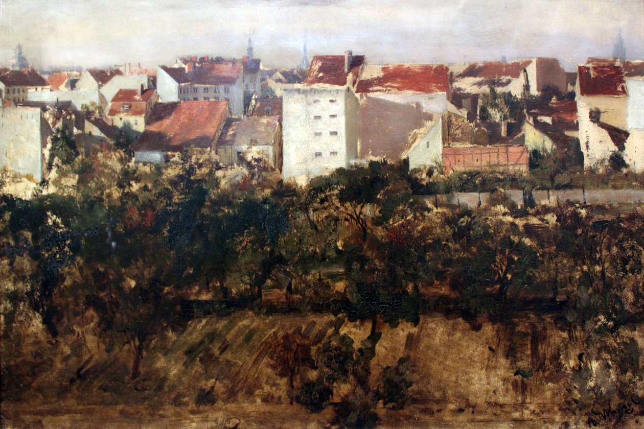 Kilátás a hátsó épületekre alkotó: Adolph Menzel