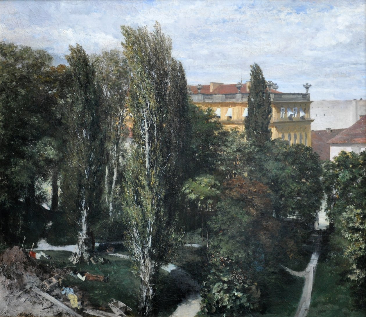 Kilátás Albrecht herceg parkjára alkotó: Adolph Menzel