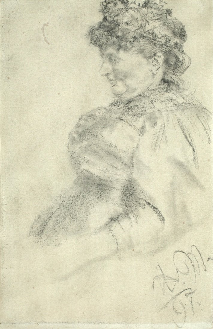 Hölgy a profilban balra alkotó: Adolph Menzel