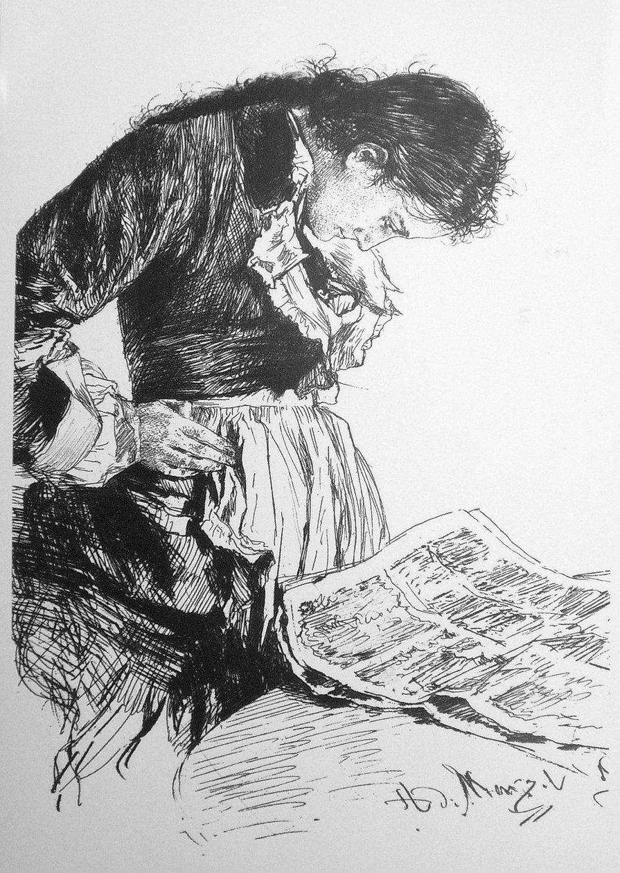 Az újságolvasó alkotó: Adolph Menzel