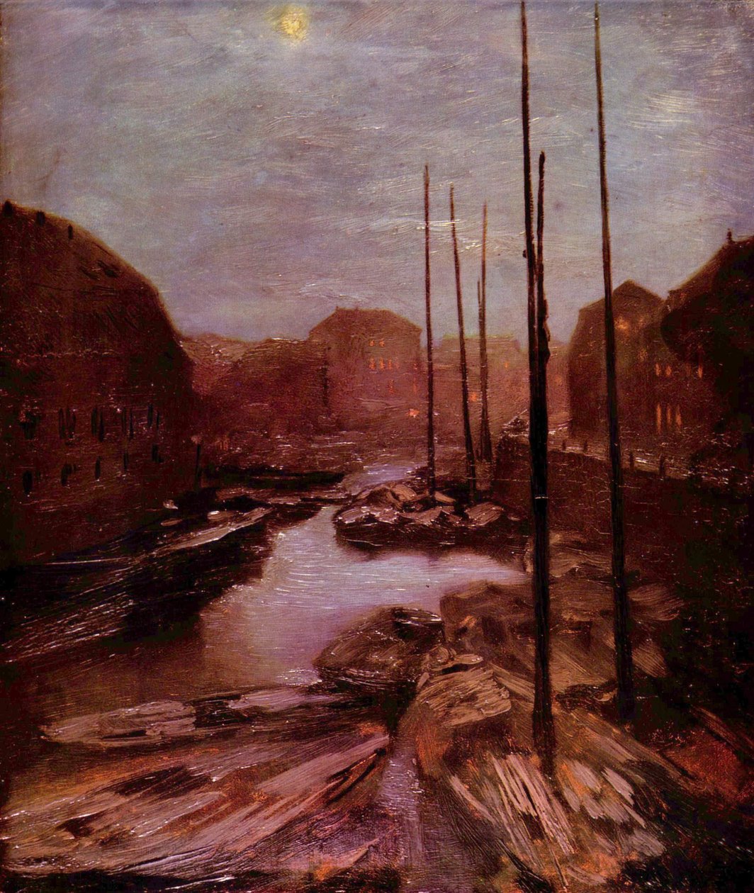Friedrichsgracht holdfényben alkotó: Adolph Menzel