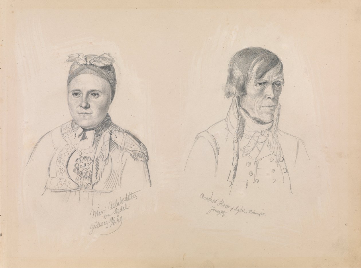 Mari Aslaksdatter és Anders How Sigdalból alkotó: Adolph Tidemand
