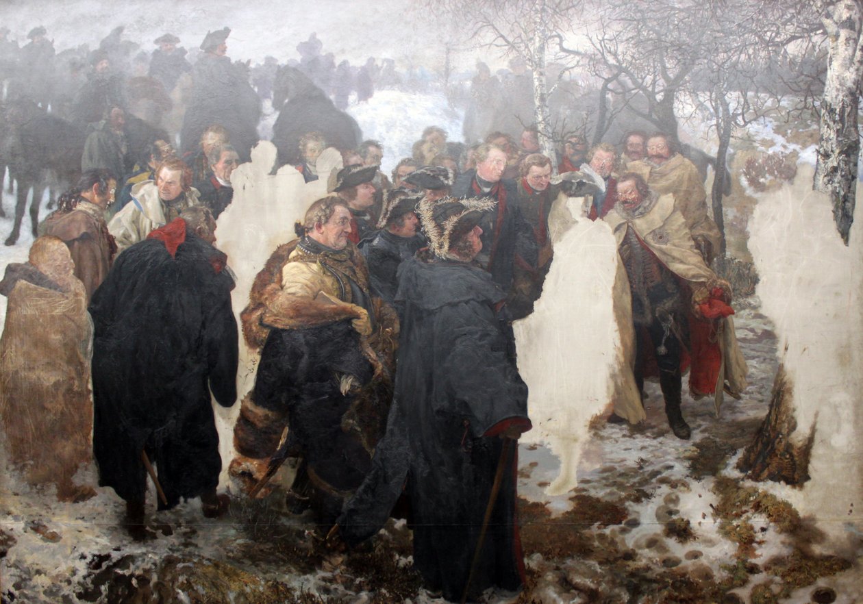 Nagy Frigyes beszéde a tábornokaihoz az 1757-es leitheni csata előtt alkotó: Adolph Menzel