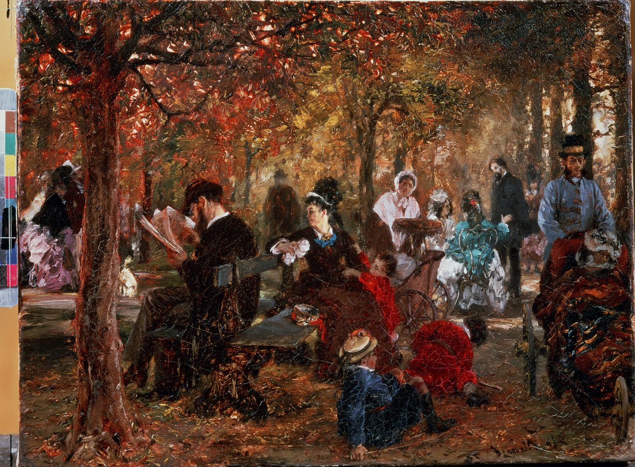 ""Dans le jardin du Luxembourg a Paris"" (In the Jardin de Luxembourg) Peinture d