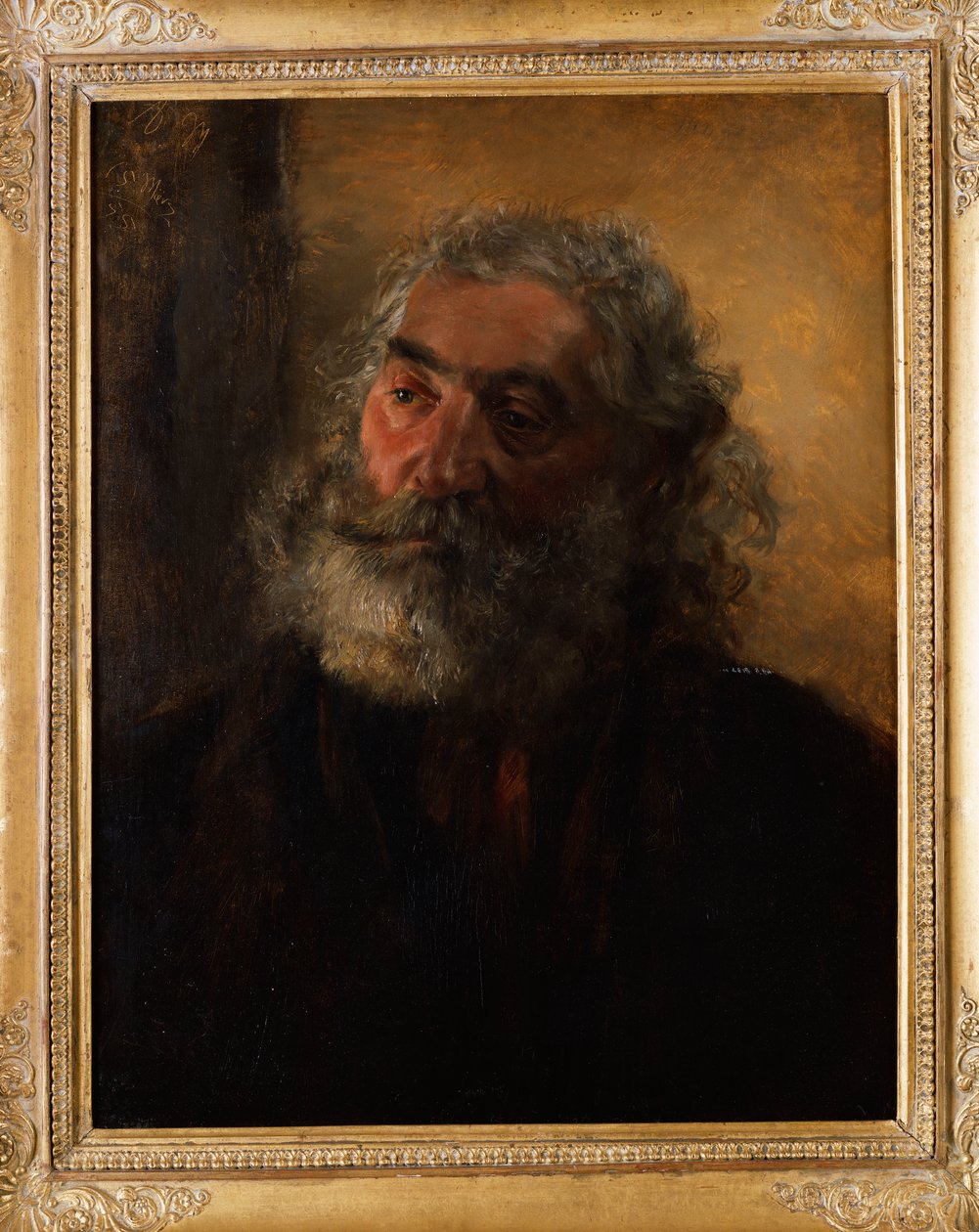 Egy szakállas férfi portréja, 1855 alkotó: Adolph Menzel