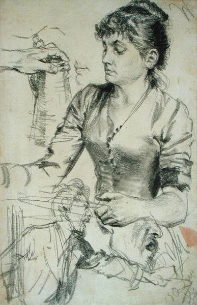 Tanulmány a hozzájárulásért (ceruza domborulattal a papíron) alkotó: Adolph Menzel