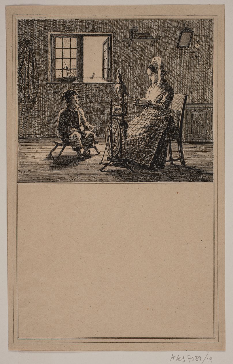 Anya és fia. Nem. 18-án Chr. Winther és M. Rørbye, "25 kép kisgyermekeknek" alkotó: Johan Adolph Kittendorff