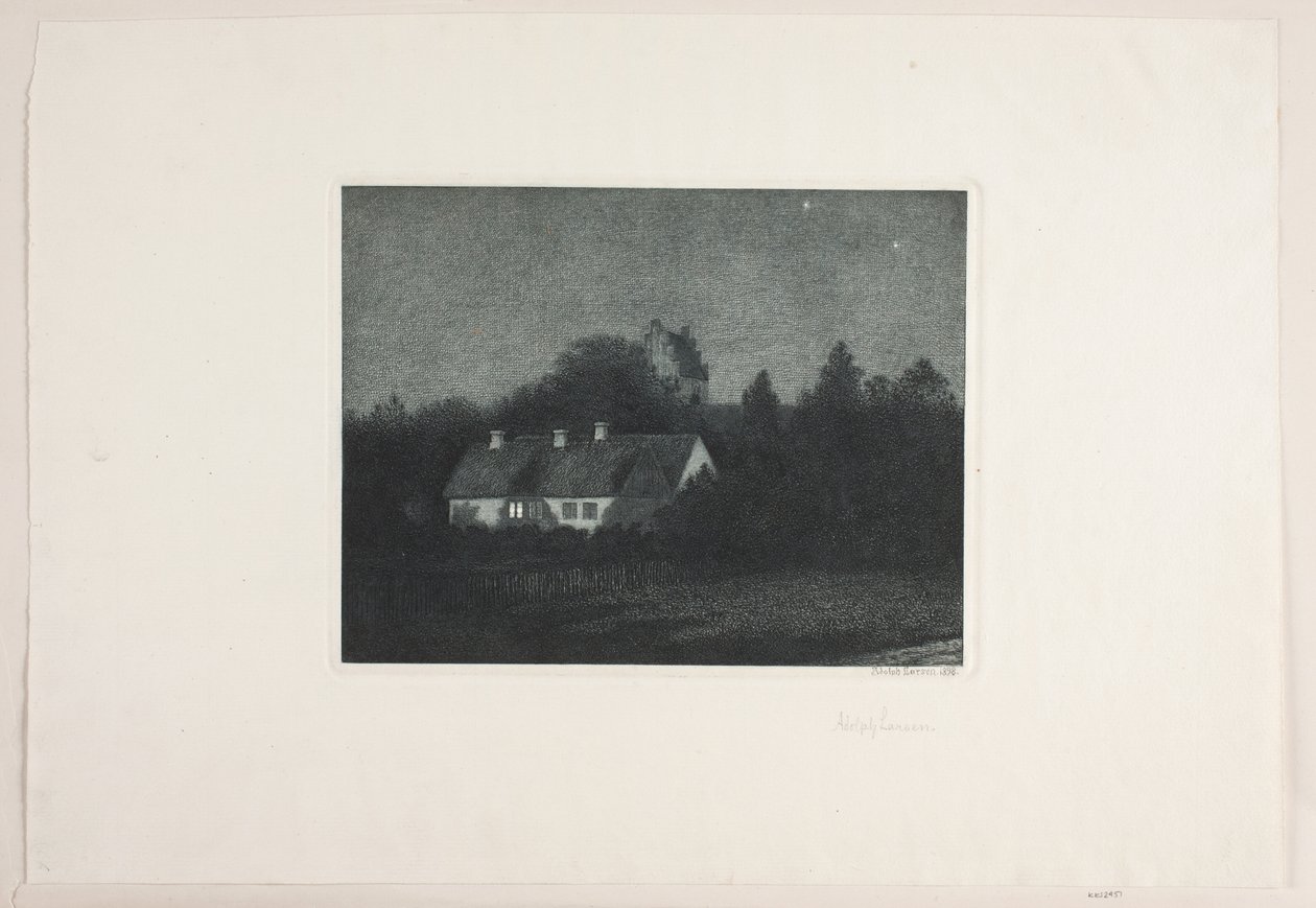 Holdfényes este Borup faluban alkotó: Adolph Larsen