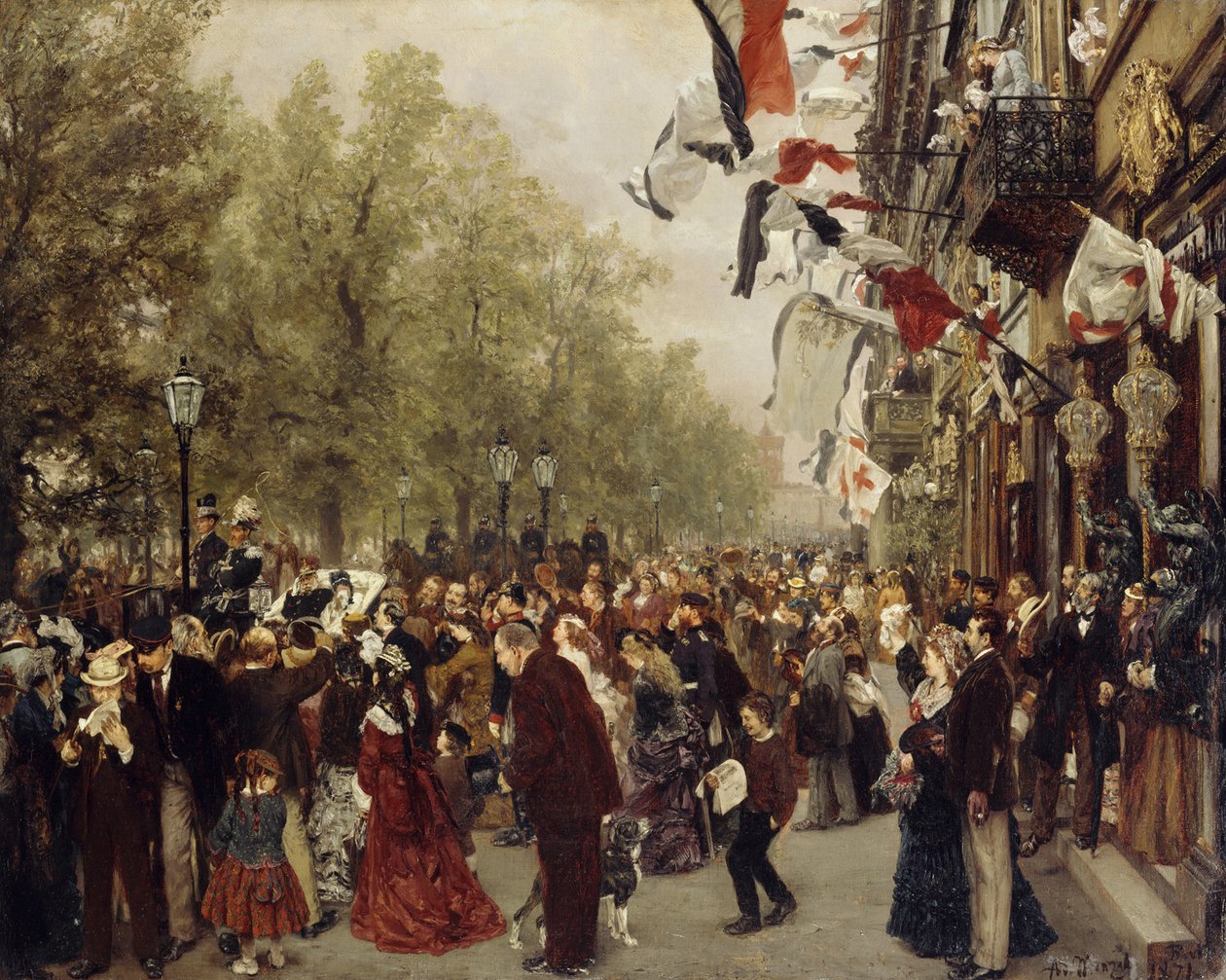 I. Vilmos király elutazása a hadsereghez 1870. július 31-én alkotó: Adolph Menzel
