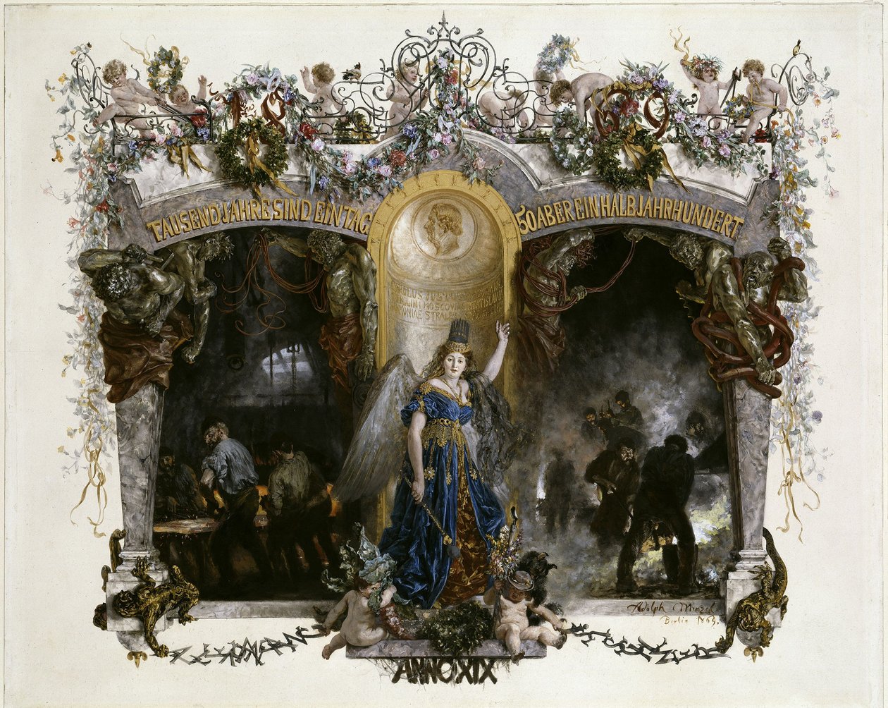Beszéd a berlini Heckmann gépgyár 50. évfordulójára alkotó: Adolph Menzel