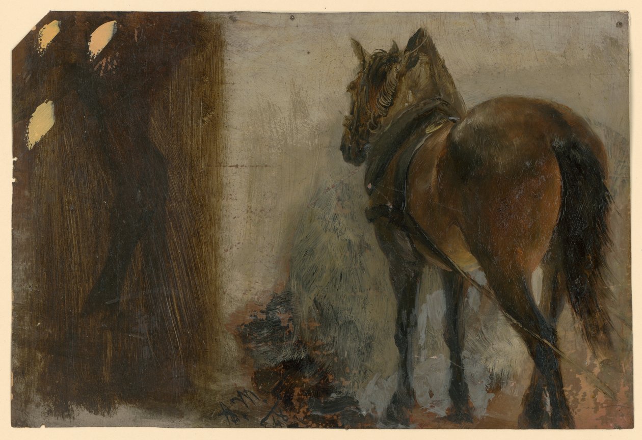 Felnyergelt ló alkotó: Adolph Menzel