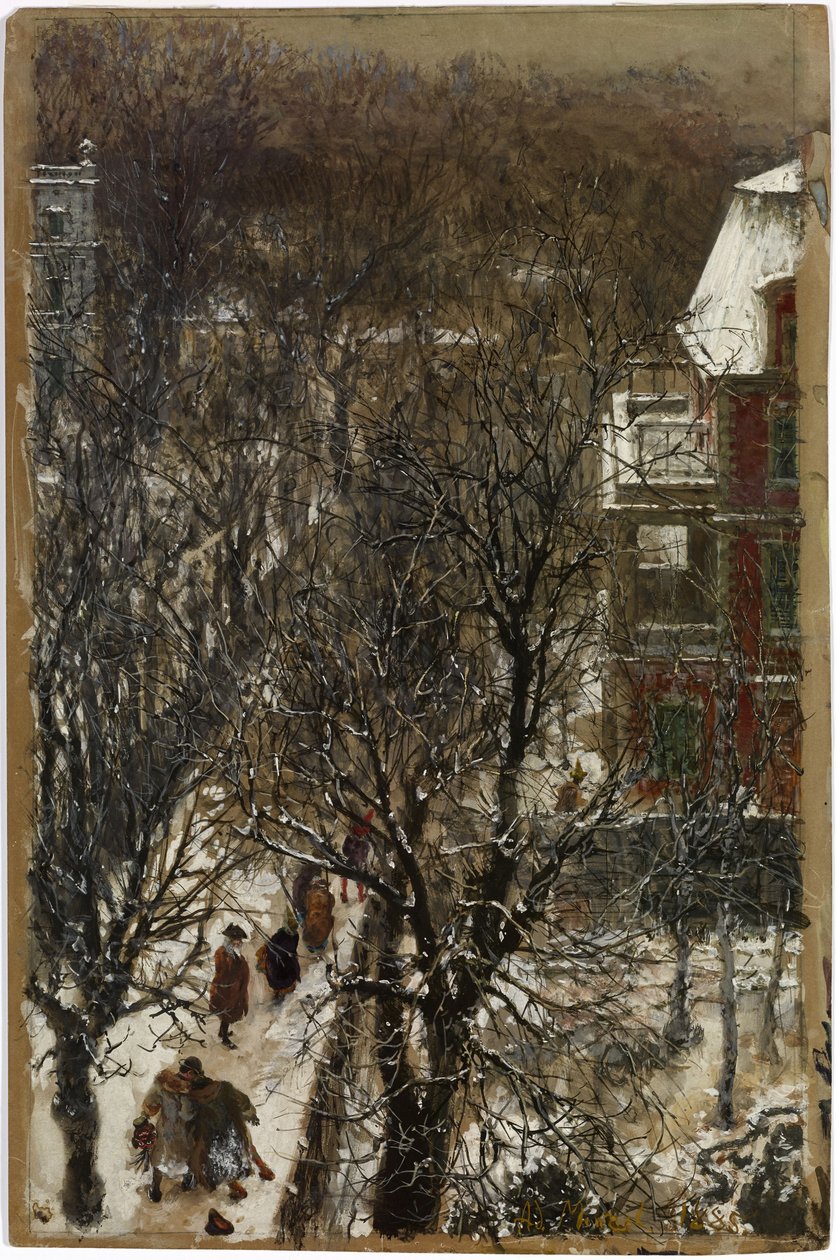 Hamvazószerda – Az út a karnevál után / Hamvazószerda reggel a Hildebrand-féle magánút Berlin felé alkotó: Adolph Menzel