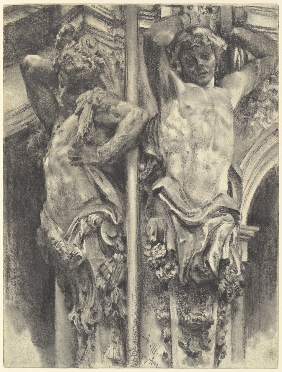 Atlaszok a drezdai Zwinger falpavilonján alkotó: Adolph Menzel