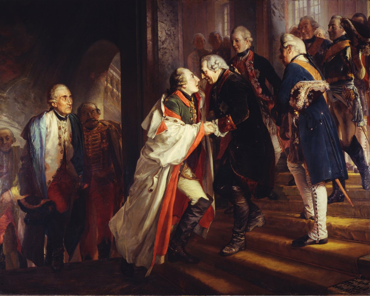 II. Frigyes és II. József császár találkozása Neisse-ben 1769-ben alkotó: Adolph Menzel