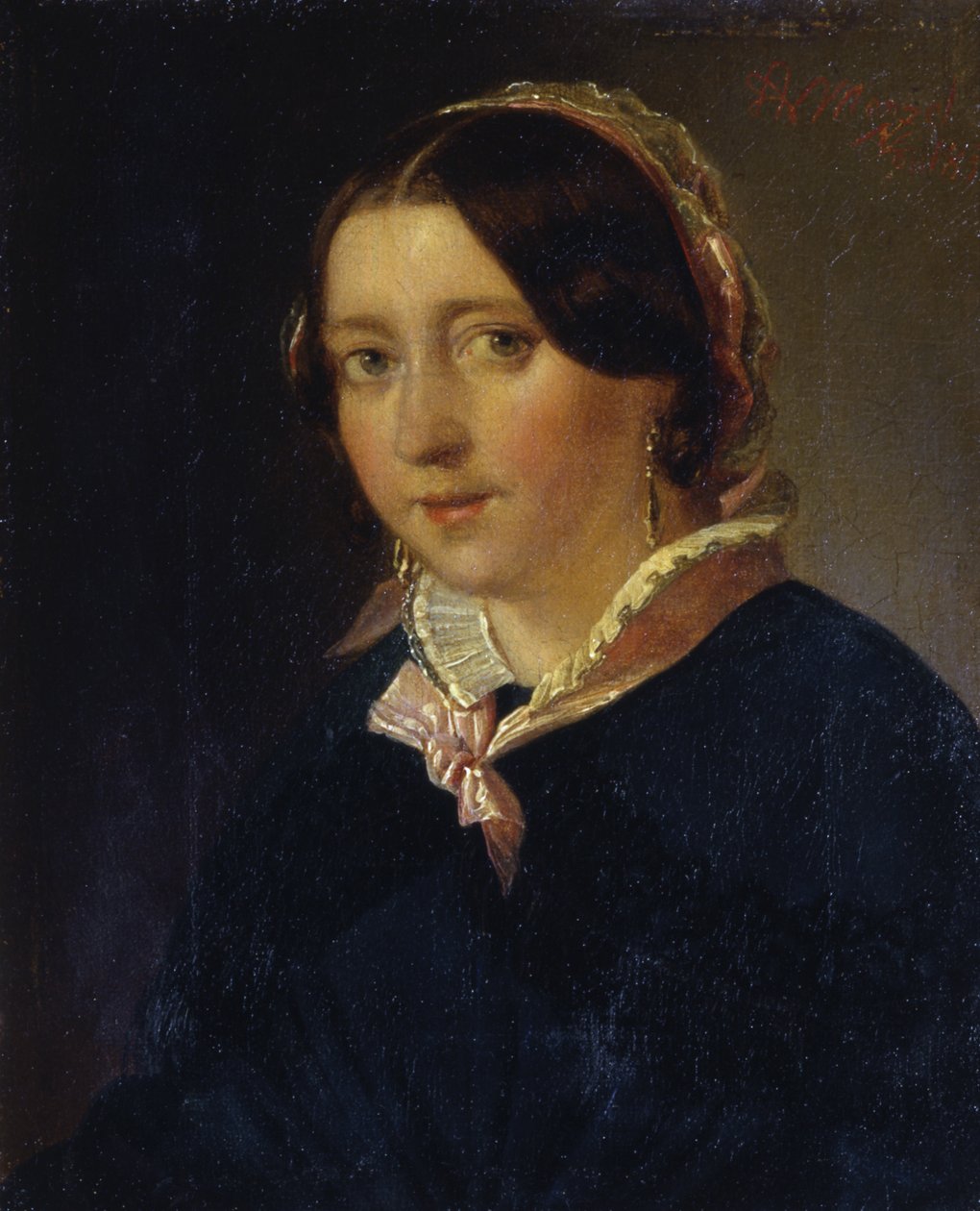 Egy fiatal lány portréja alkotó: Adolph Menzel