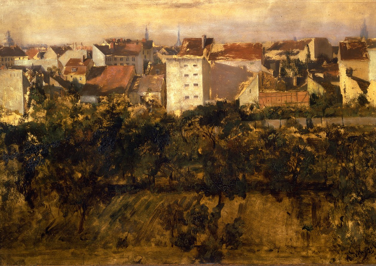 Kilátás hátsó házakra alkotó: Adolph Menzel