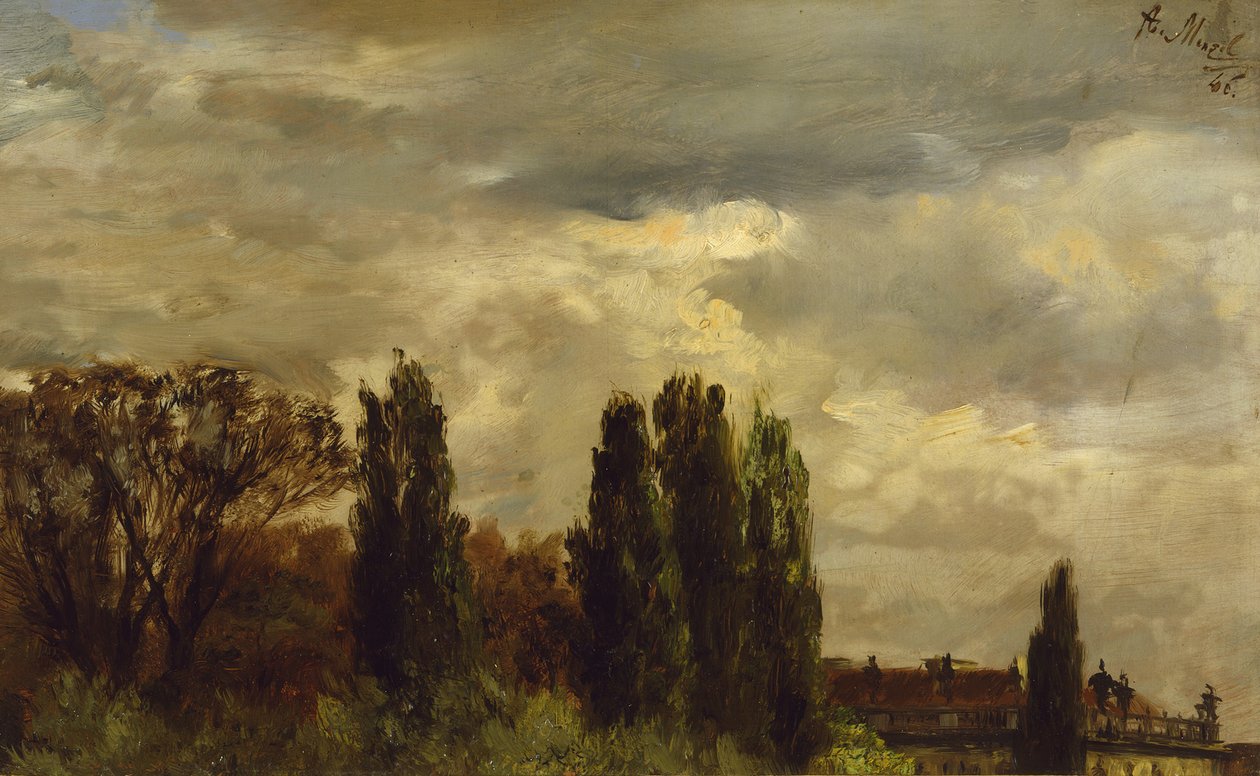Kilátás Albrecht herceg parkjára alkotó: Adolph Menzel