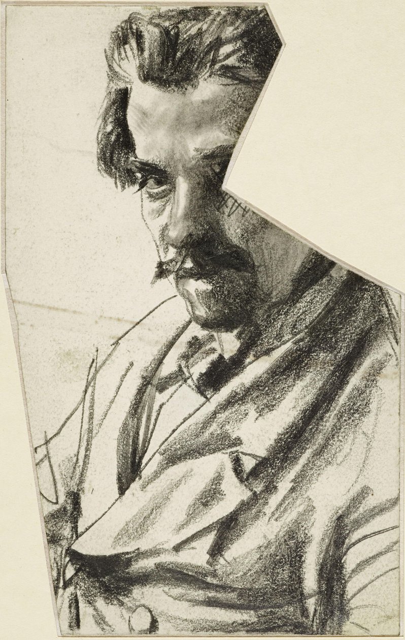 Egy szakállas férfi mellképképe balra nézve, a feje a néző felé fordul alkotó: Adolph Menzel