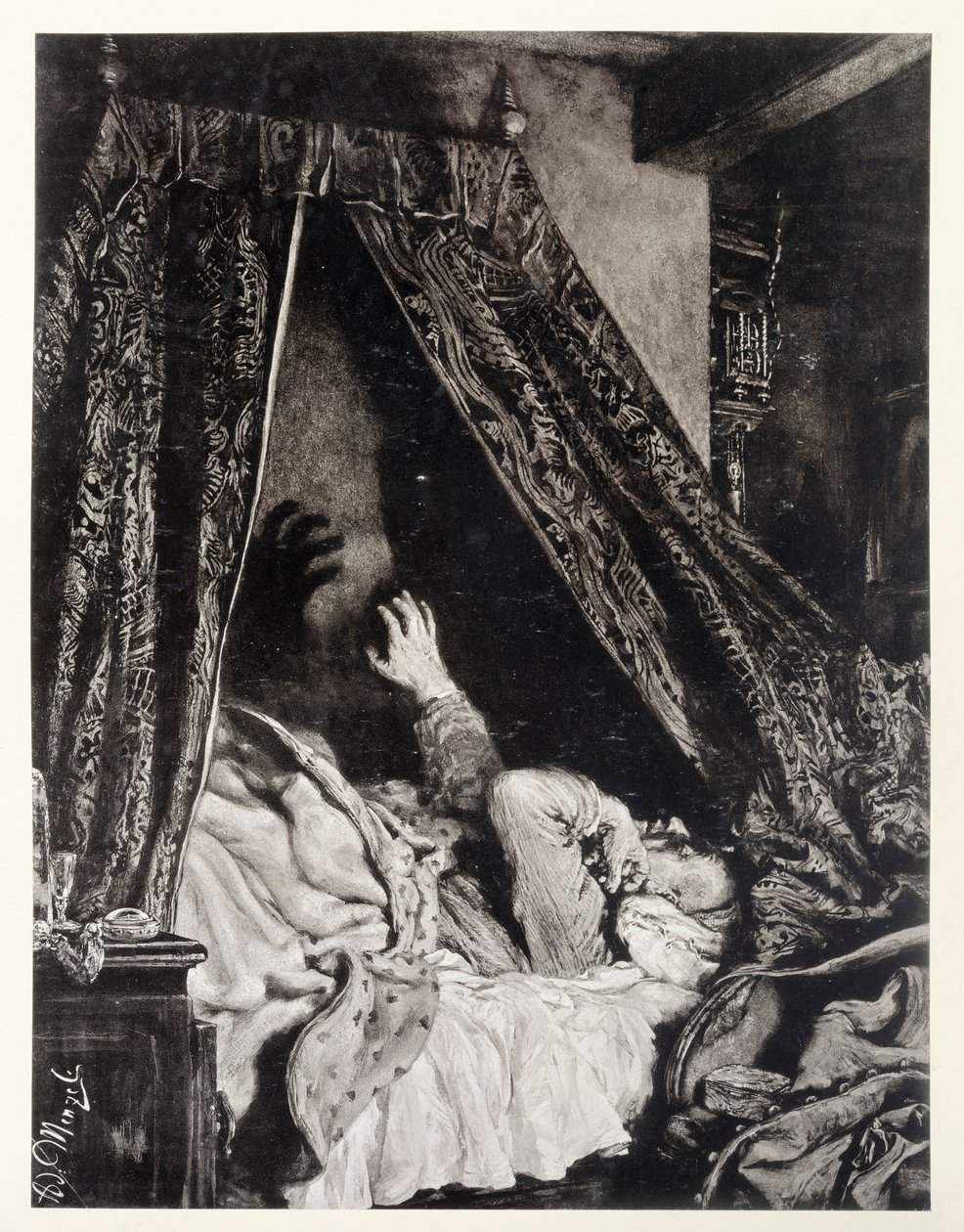 Ádám gyötrelmes álma Heinrich von Kleist "Az eltört korsó" című művéhez alkotó: Adolph Menzel