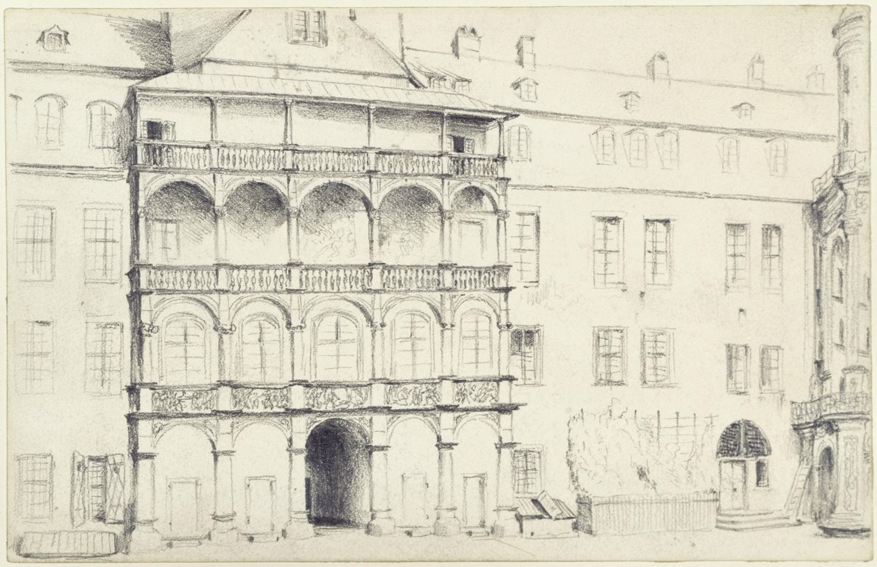 A drezdai nagy kastélyudvar északi oldala alkotó: Adolph Menzel
