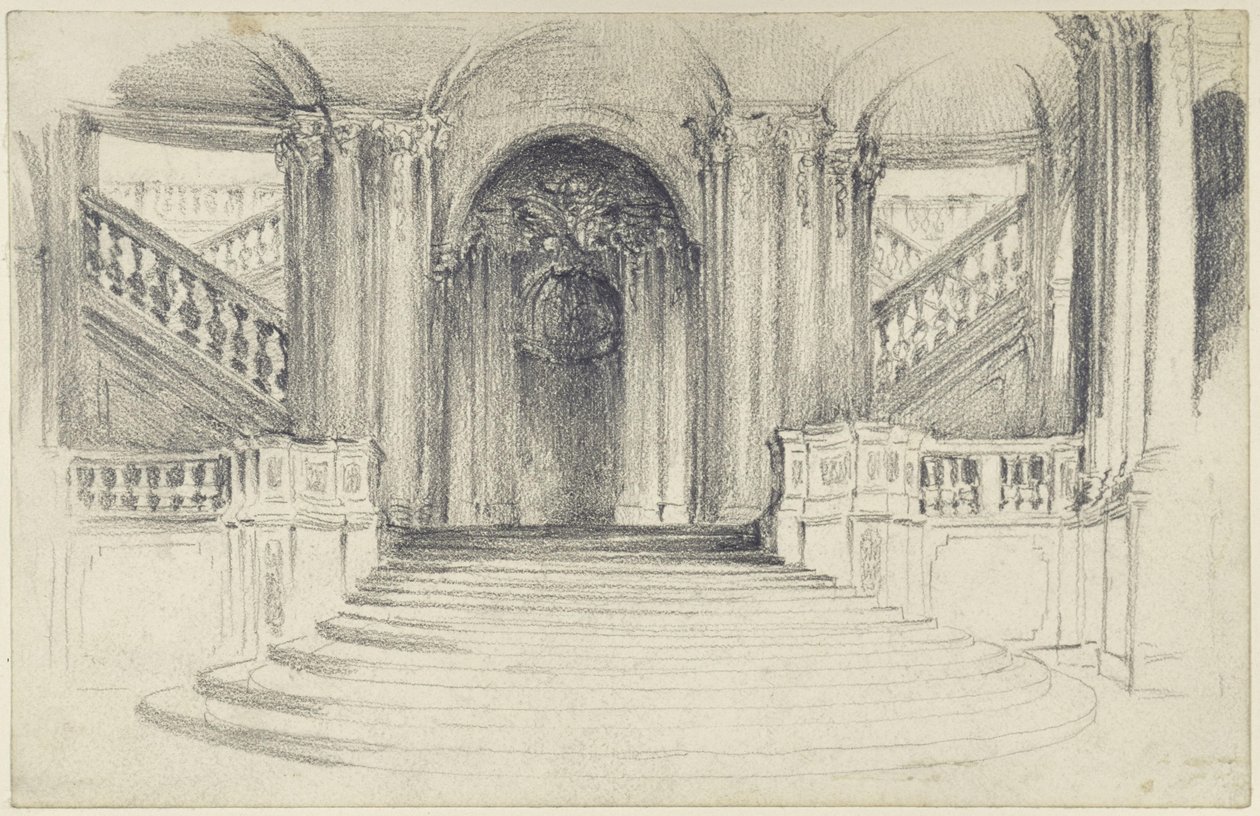 A drezdai Zwingerben található Wallpavilon udvar felőli lépcsőháza alkotó: Adolph Menzel