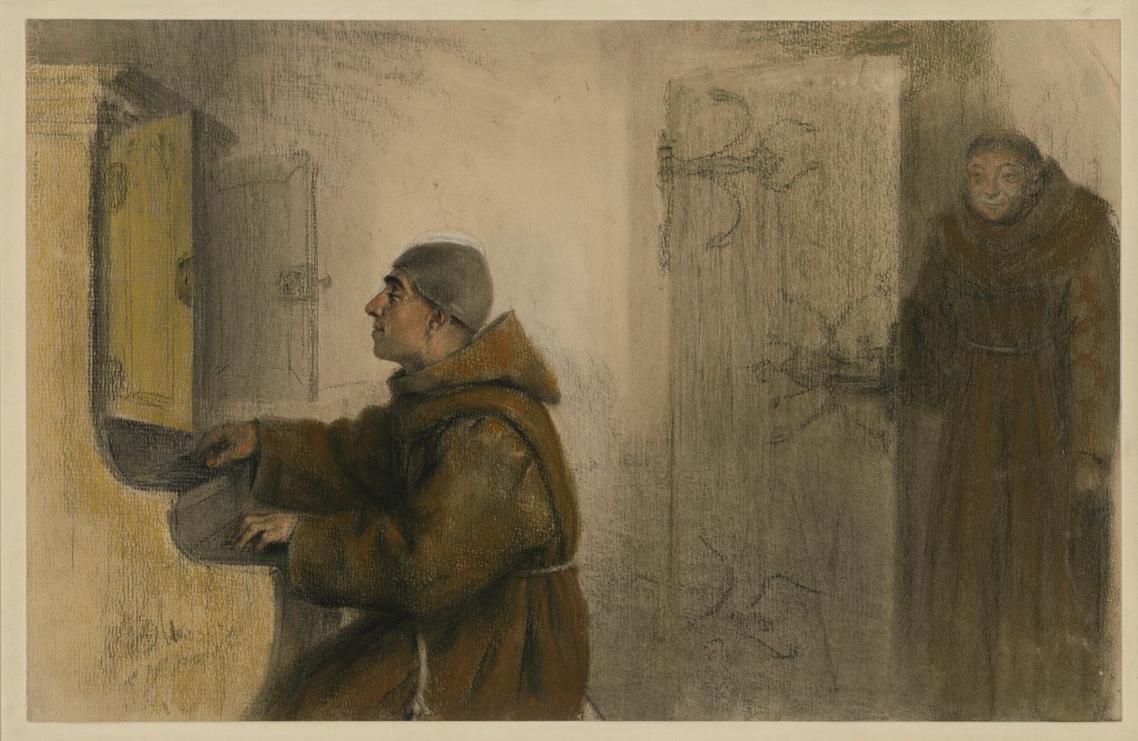 Egy vak szerzetes, aki orgonán játszik alkotó: Adolph Menzel