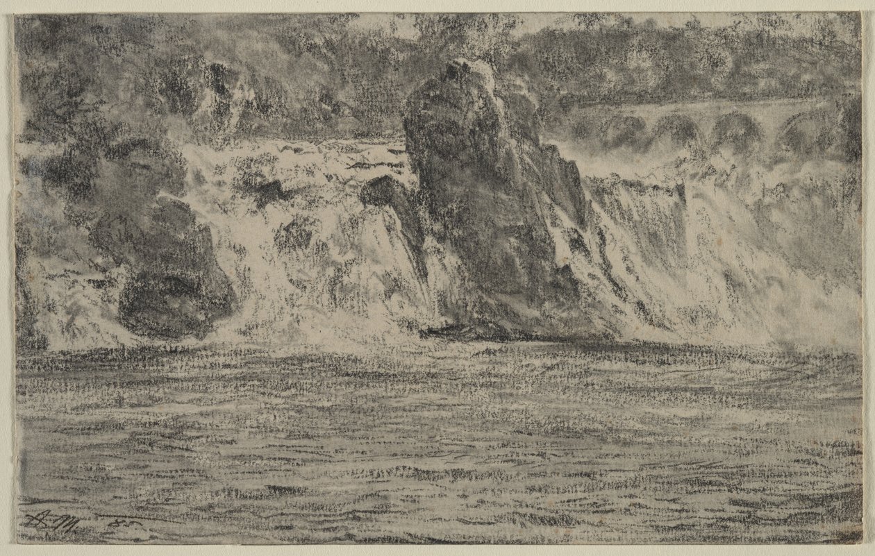 A Rajna vízesése Schaffhausenben Rajna vízesés Schaffhausenből, 1885. alkotó: Adolph Menzel