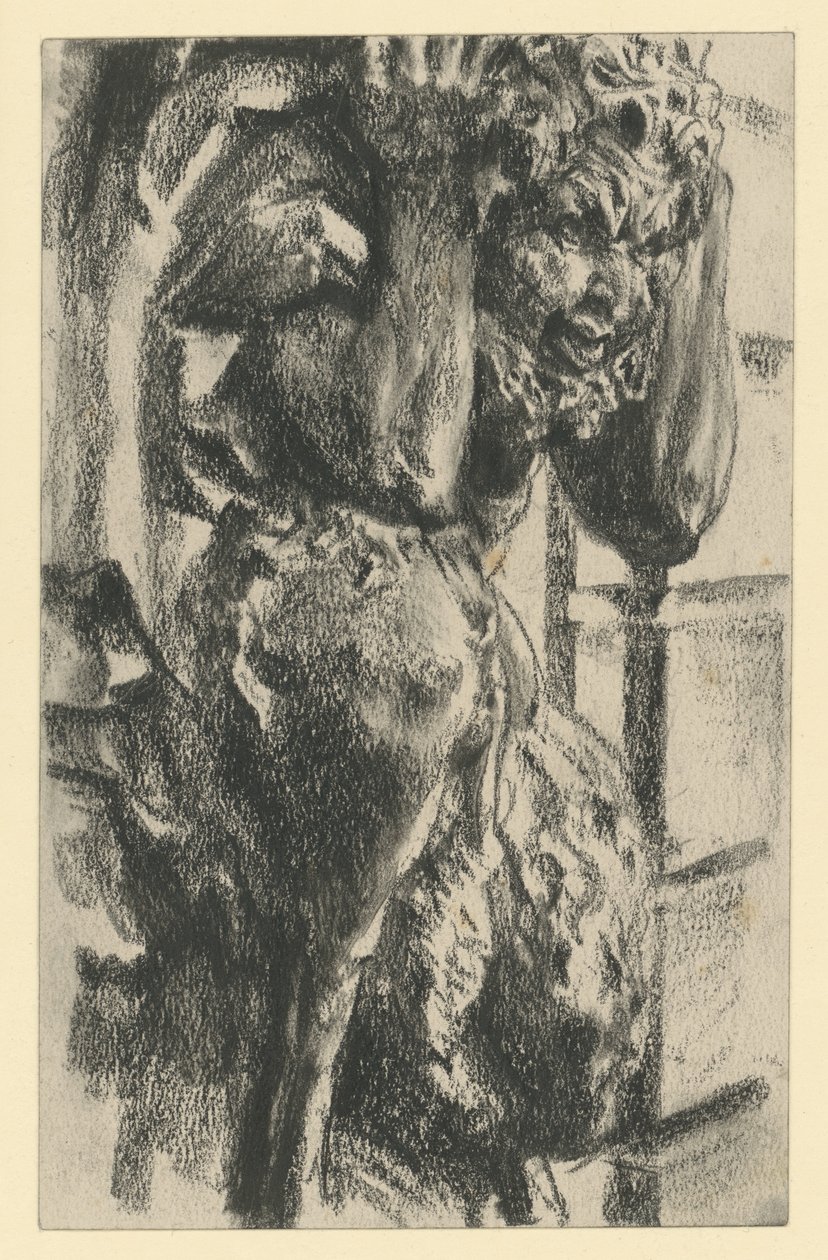 Faun atlaszként a drezdai Zwinger északkeleti árkádján alkotó: Adolph Menzel