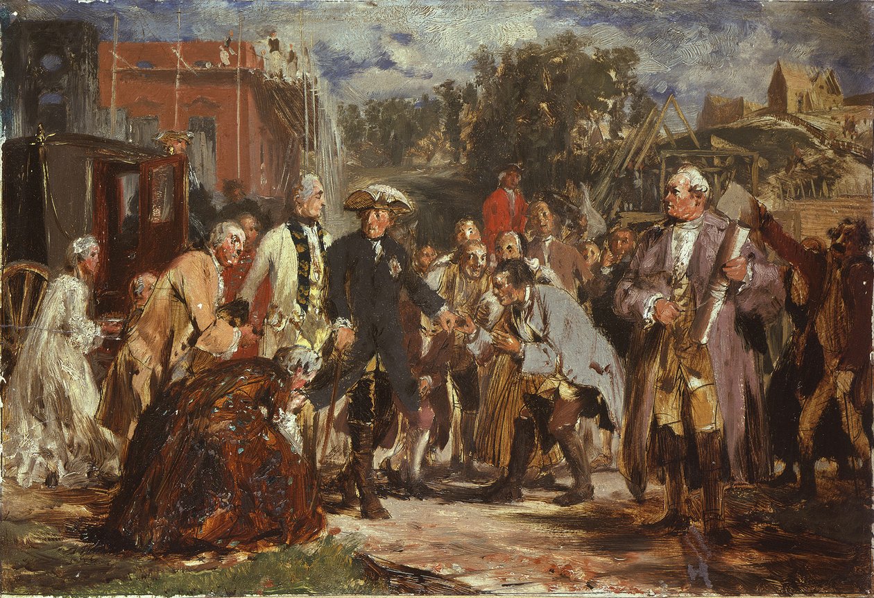 Nagy Frigyes utazás közben. Vázlat alkotó: Adolph Menzel