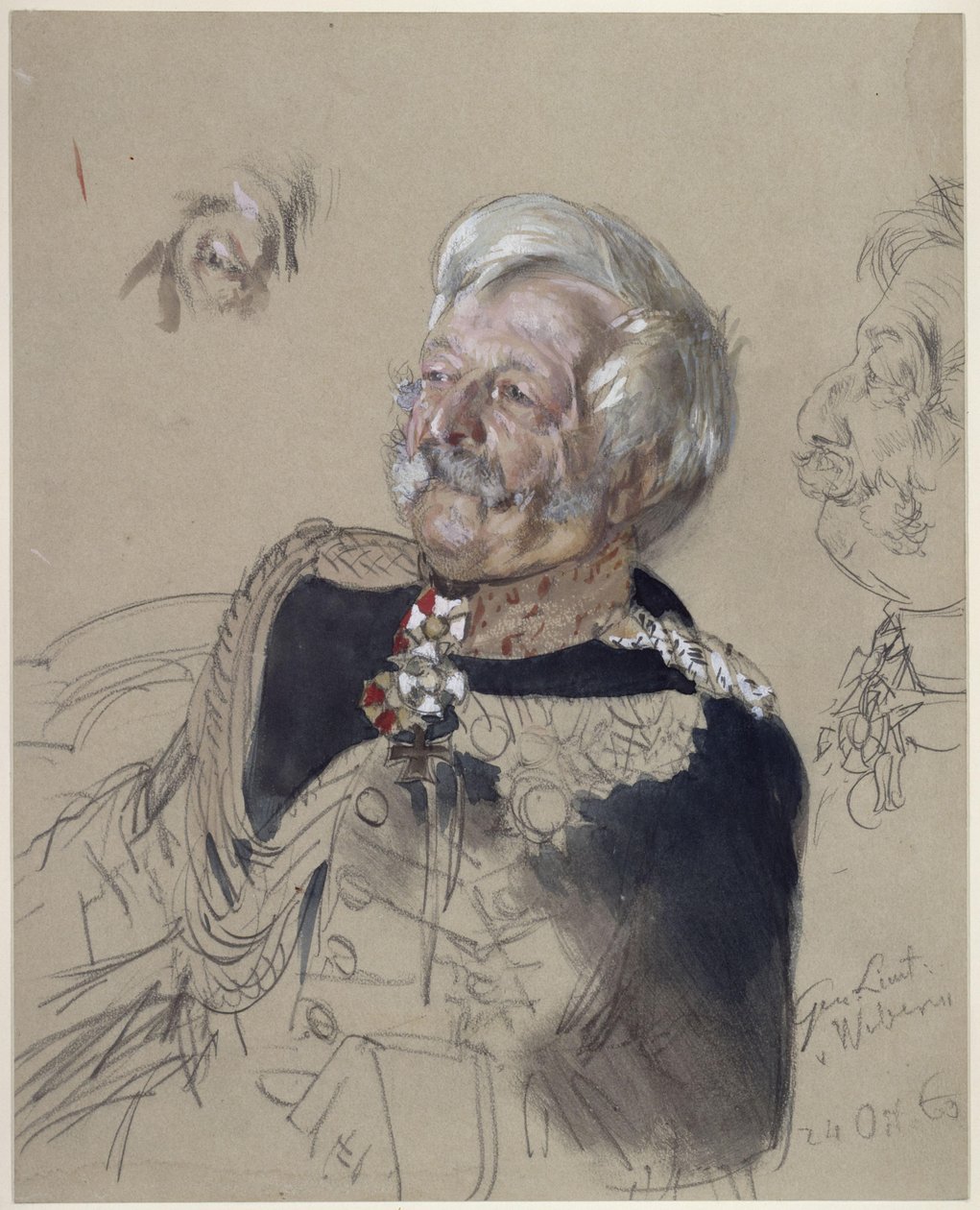 Von Webern altábornagy. Tanulmány az „I. Vilmos megkoronázása Königsbergben” című festményhez alkotó: Adolph Menzel