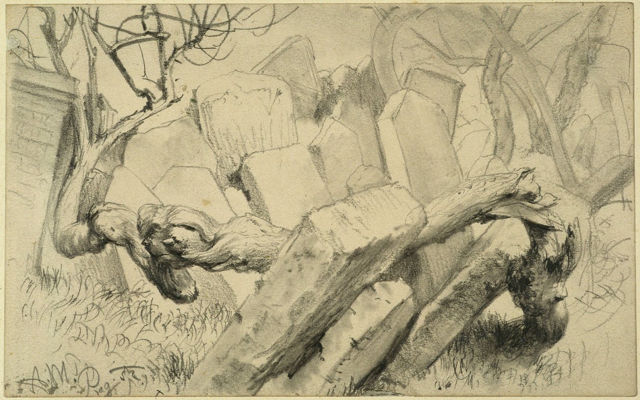 Sírkövek a prágai zsidó temetőben alkotó: Adolph Menzel