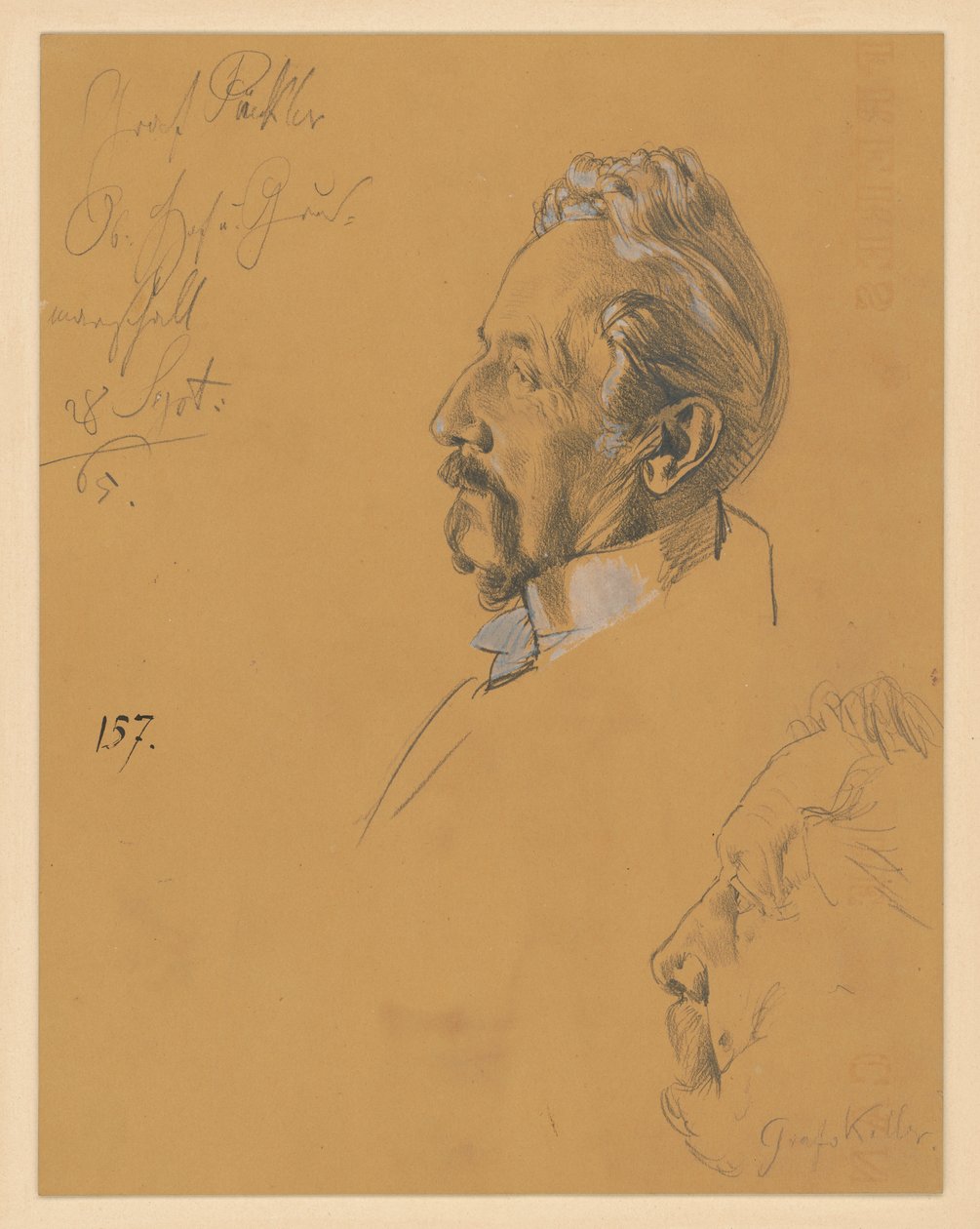 H. Pückler gróf és A. von Keller gróf. Tanulmány I. Vilmos königsbergi koronázása című festményhez alkotó: Adolph Menzel
