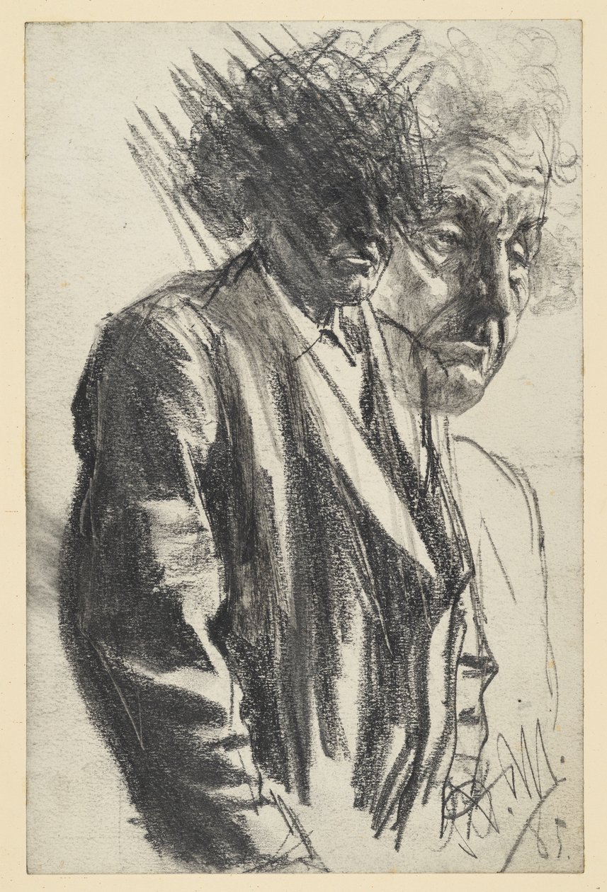 Egy idős férfi félalakja (a fej elvetve), az arc többször is megismétlődik alkotó: Adolph Menzel