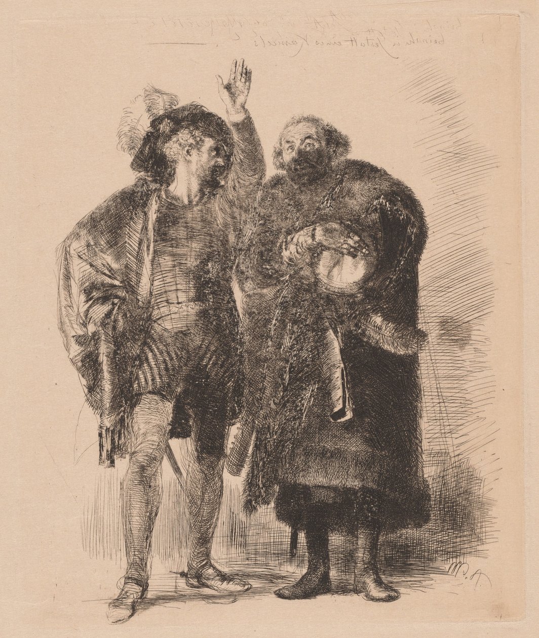 Hamlet és Polonius alkotó: Adolph Menzel