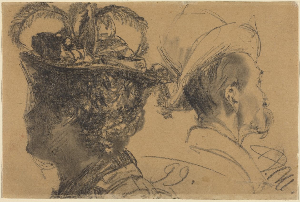Egy férfi és egy nő feje alkotó: Adolph Menzel