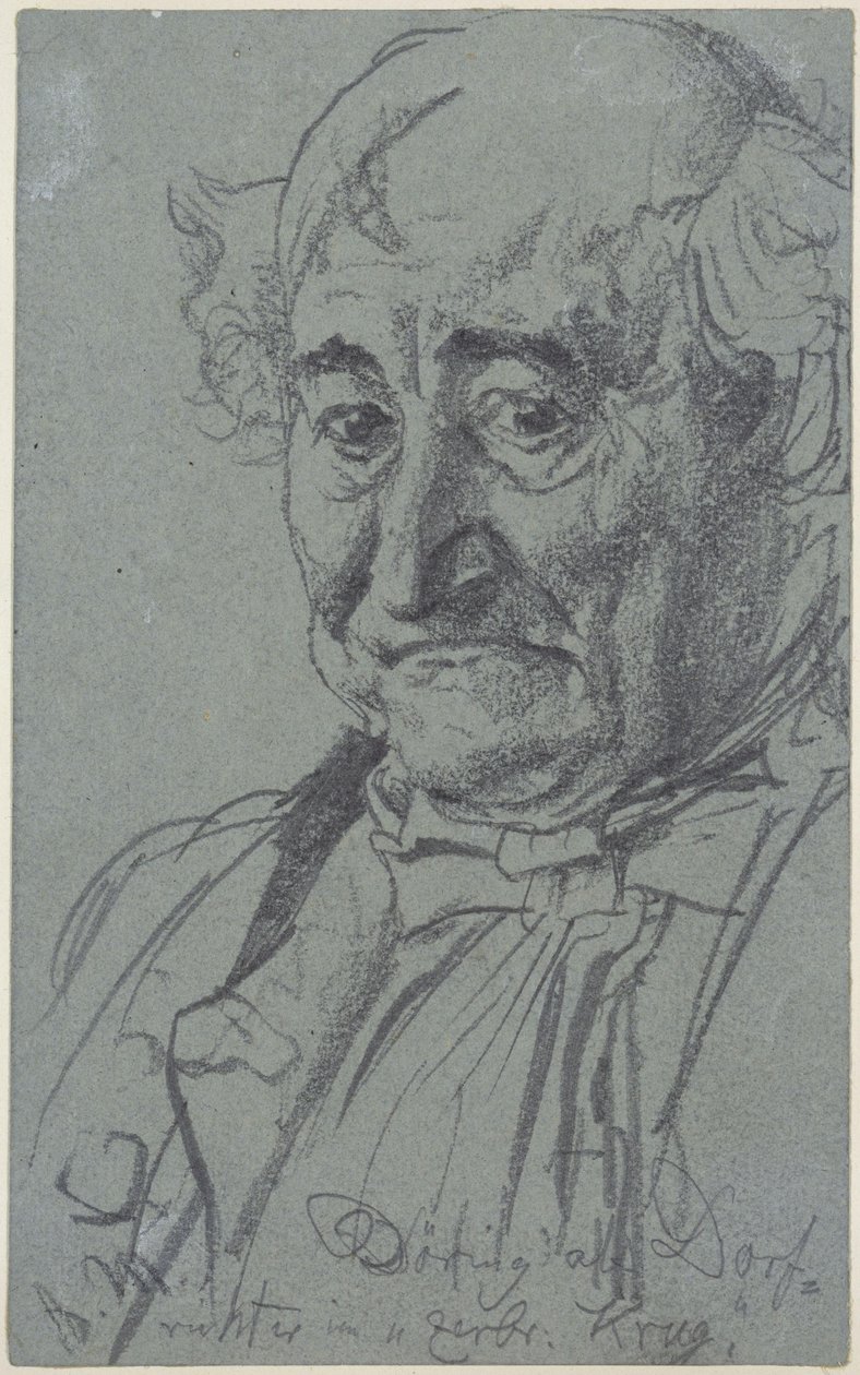 Heinrich von Kleist, A törött kancsó: Theodor Döring színész Adam, a falubíró szerepében alkotó: Adolph Menzel