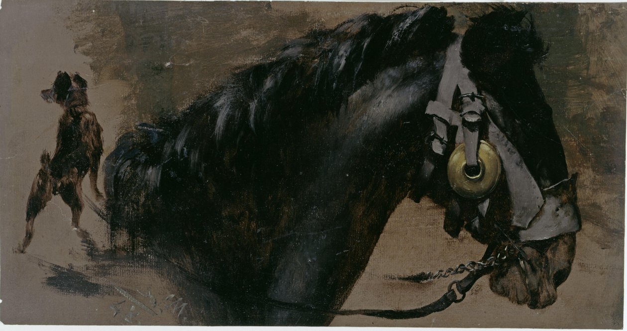 Ló- és kutyafej alkotó: Adolph Menzel