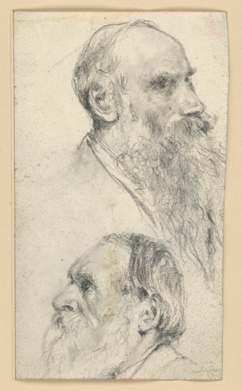 Egy idősebb, szakállas férfi feje jobbra és balra alkotó: Adolph Menzel