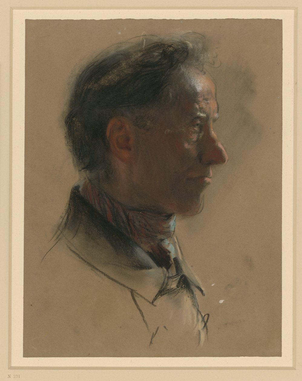 Férfi fej, jobbra néző alkotó: Adolph Menzel