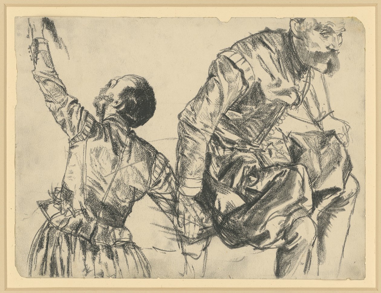 I. Johann Georg szász választófejedelem díszruhájában ábrázolt modell két nézetből, Történeti Múzeum, Drezda alkotó: Adolph Menzel