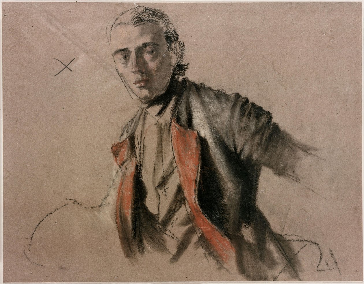 Modelltanulmány (Richard Menzel) Stille tábornok szerepére a „Nagy Frigyes asztali körének Sanssouci-ban” című festményhez alkotó: Adolph Menzel