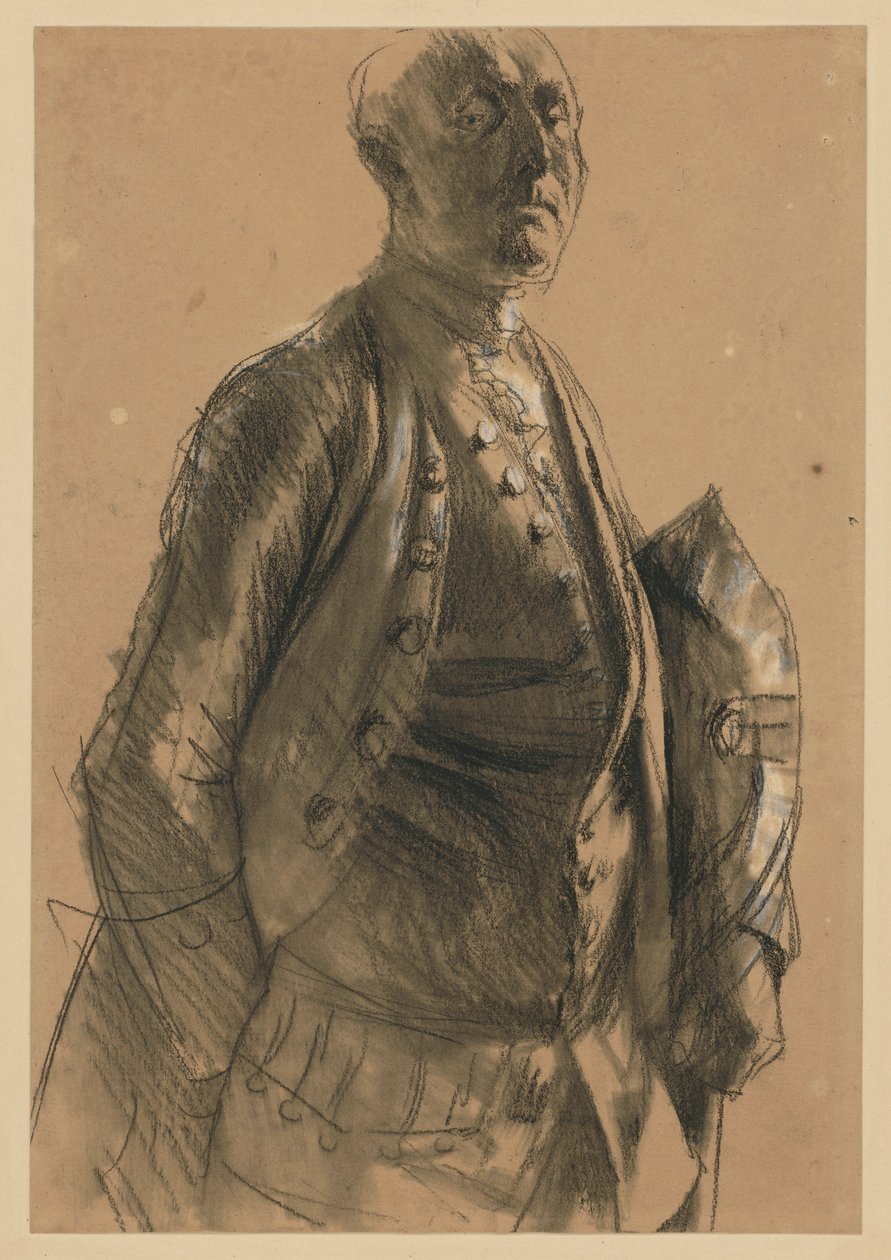 Modelltanulmány Maupertuis-hez. Előtanulmány a „Nagy Frigyes fuvolakoncertje Sanssouciban” című festményhez alkotó: Adolph Menzel