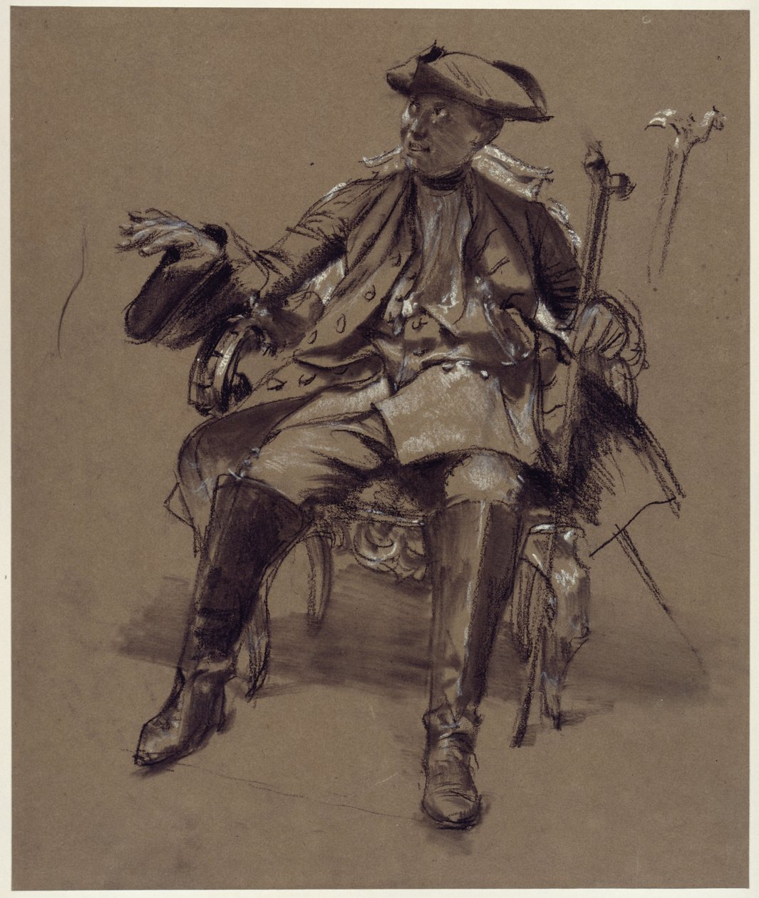 Modelltanulmány I. Frigyesről a fotelben alkotó: Adolph Menzel