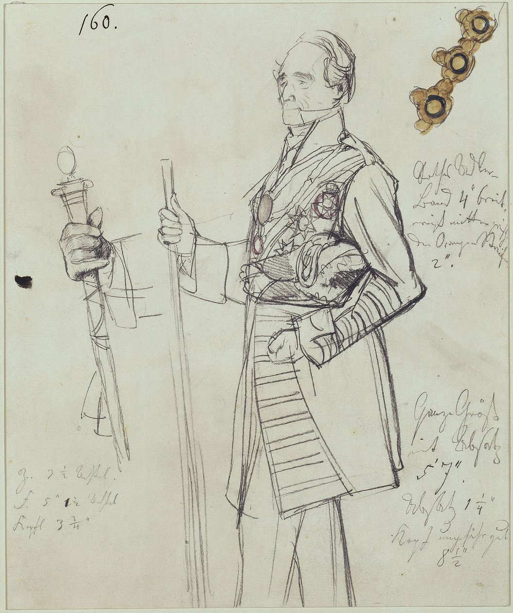 Rudolf Stillfried-Alcantara gróf főceremóniamester. Tanulmány a „I. Vilmos koronázása Königsbergben” című festményhez alkotó: Adolph Menzel