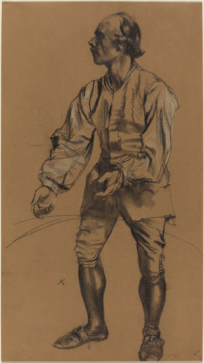 Richard Menzel tizennyolcadik századi jelmezben pózol alkotó: Adolph Menzel