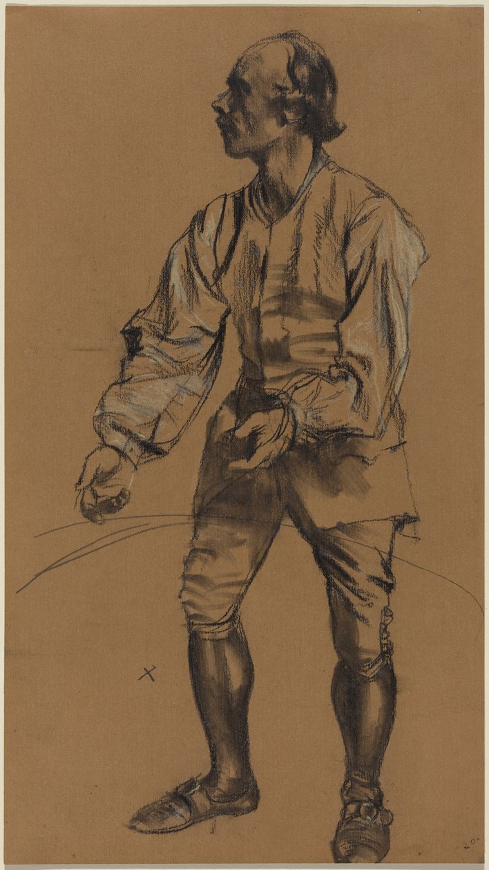 Richard Menzel 18. századi jelmezben pózol alkotó: Adolph Menzel