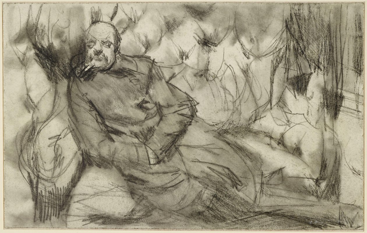 Alvó férfi a vasúti fülkében alkotó: Adolph Menzel