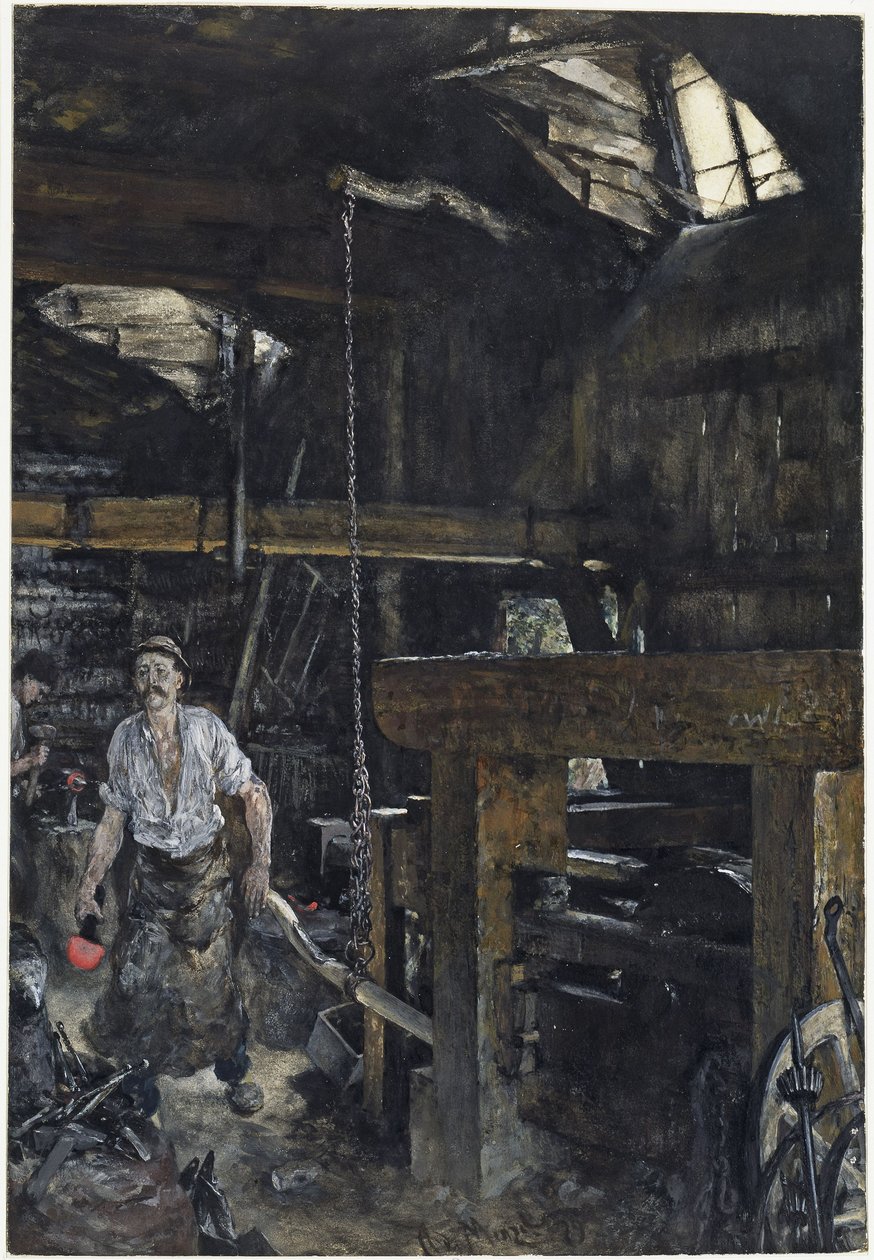 Kovácsműhely Gasteinben alkotó: Adolph Menzel