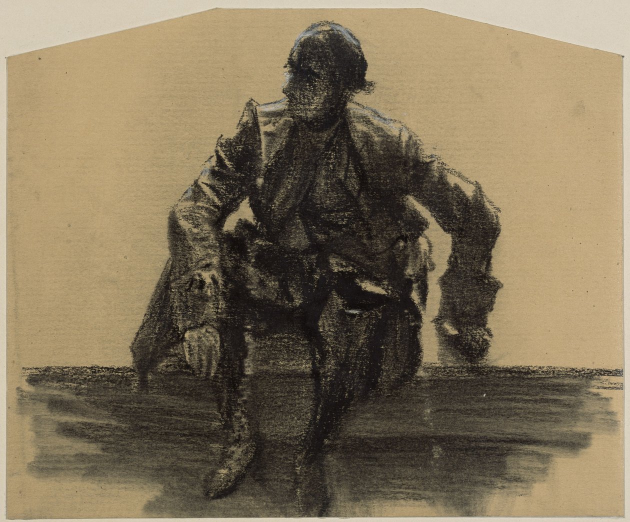 Szemből ülő öregember, bal kezére támaszkodva alkotó: Adolph Menzel
